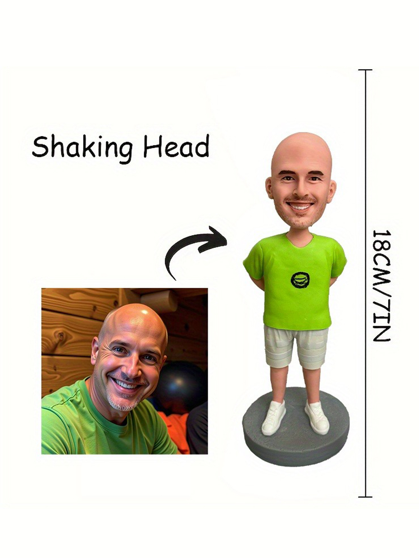 Handcrafted Custom 3D Clay Bobblehead Dolls - Stylized Cartoon Characters Based on Photos